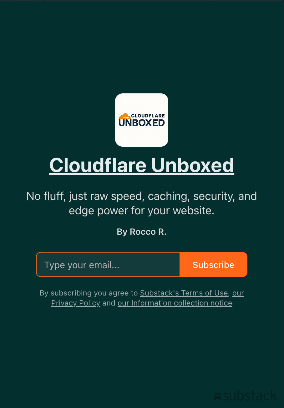 Cloudflare Unboxed blog and Newsletter